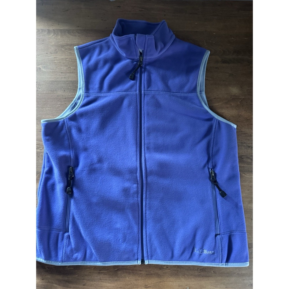 L.L.Bean Women's Medium Polartec Fleece Vest Blue Purple Full Zip Outdoors